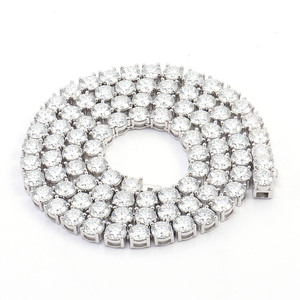 Hip Hop Jóias 925 Homens Prata Colar De Tênis Personalizado Cadeia 3mm 16/18/20/22/<span class=keywords><strong>24</strong></span> Polegada Luxo Moissanite Cadeia De Tênis Colar - Product Image 5