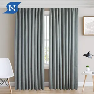 Modern plain Waterproof bedroom living room drape knit Window Polyester living room curtain blackout