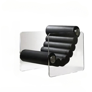 Kursi sofa santai bantal kulit <span class=keywords><strong>fashion</strong></span> gaya desainer mewah akrilik bening kursi ruang tamu kursi makan