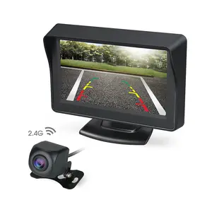 Câmera universal de sinal para carro, sem fio, 2.4g, transmissão de sinal, com 4.3 monitor, sistema de estacionamento, câmera de backup, 1/3 cmos