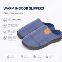Chaussures d'intérieur personnalisées en mousse à mémoire de forme, chaudes et douillettes, pour l'automne et l'hiver, imperméables, à la mode, avec semelle extérieure en TPR antidérapante et recyclable, vente en gros