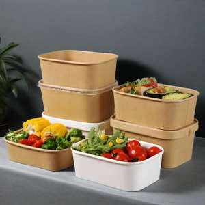 Tazón de papel desechable con tapa, platos de papel kraft para llevar, tazón de papel redondo al por mayor para comida rápida - Product Image 5