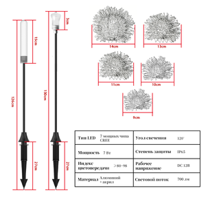 Factory Various Size Wire Ball Dandelion <b>LED</b> <b>Light</b> High Lumen IP65 Splashproof For Outdoor Park Lawn And Holiday Lighting - Product Image 2