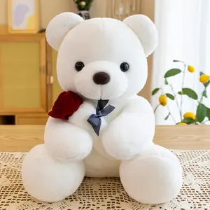 Songshan Toys Wholesale Hot Sale Customised Valentine Mother Day Gift Lovely Look Teddy Bear With Rose Plush Toy Stuffed Animal