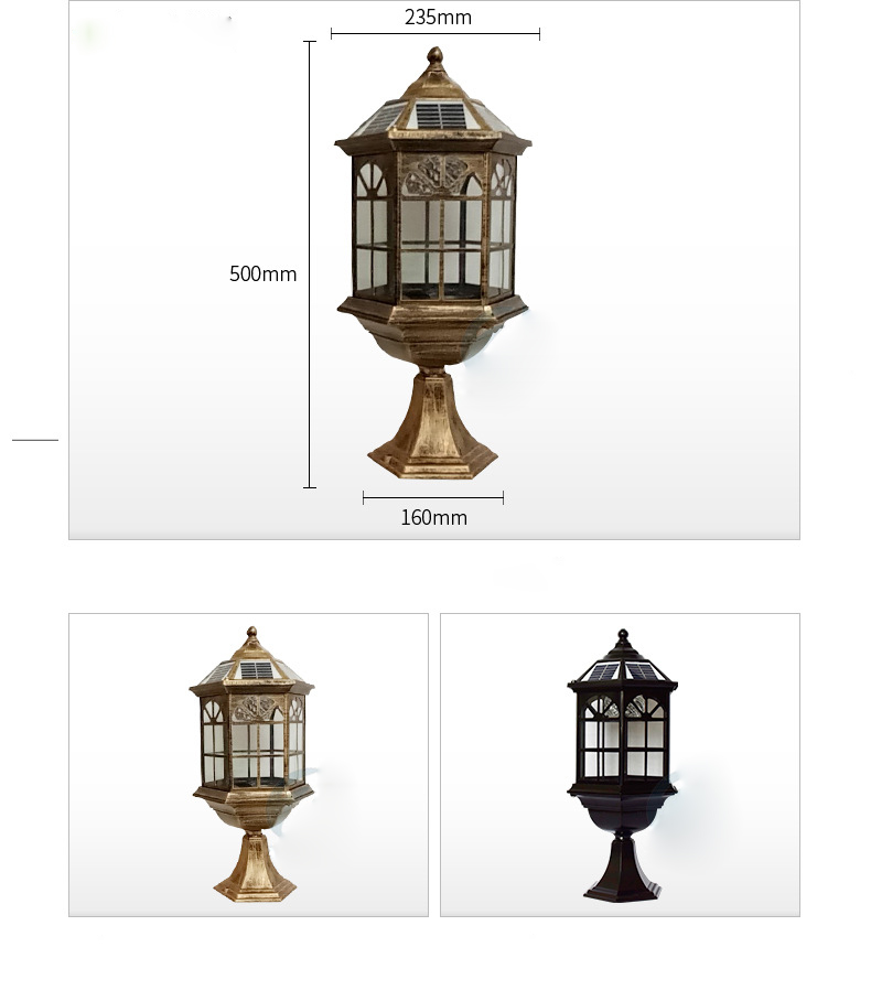 Лучшее наружное садовое освещение, светодиодная лампа в форме замка, солнечный столбик, ворота, столбики