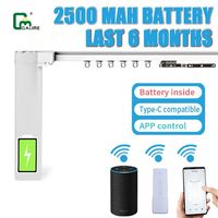 Motor de Cortina Recargable Integrado Galime de 2500 mAh, Controlador Zigbee MESH Trietex para Rieles de Dormitorio y Sala de Estar