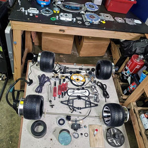 Kit de suspensión delantera/trasera de Go-<span class=keywords><strong>Kart</strong></span> de cuatro <span class=keywords><strong>ruedas</strong></span> HANBON <span class=keywords><strong>casero</strong></span>, piezas de modificación de montaje, freno de disco, Dirección de goma, nuevo - Product Image 2