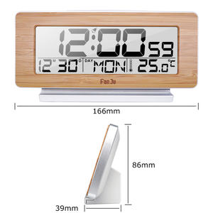 Reloj <span class=keywords><strong>despertador</strong></span> de madera Termómetro digital Decoración de pared Hora Fecha Semana Monitor de temperatura Difusor de aroma inalámbrico <span class=keywords><strong>con</strong></span> reloj Aarm - Product Image 6