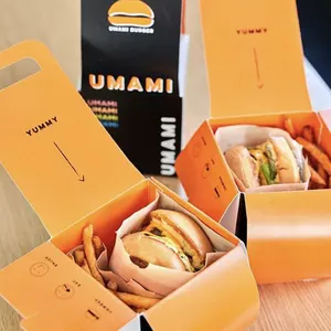 Logo personnalisé Sandwich Popcorn Hot Dog Sac en papier Boîte à lunch Poulet frit Hamburger Boîte Burger Impression Emballage de marque Fast Food