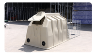 Ensemble complet de niche pour veau en plastique avec clôture, abri isolé pour veau destiné aux fermes laitières, niche d'isolement pour veau rotomoulée