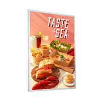 Usine ouverte Ultra mince boîte à lumière cadre Photo affiche en aluminium cadre à pression restaurant menu conseil verre trempé led boîte à lumière