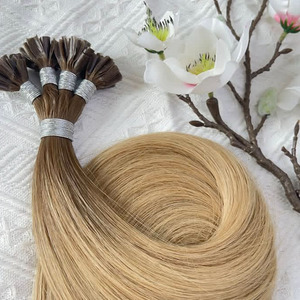 Extensiones de cabello con punta en U Remy de doble donante individual preunido superventas, extensión de cabello con punta en U de queratina italiana - Product Image 1