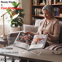 Support de livre ouvert en acrylique transparent 12,5"x9,5"x5,7" pour livres de cuisine, livres d'art, Bibles et magazines - Utilisation à la maison/au bureau 1,1 kg