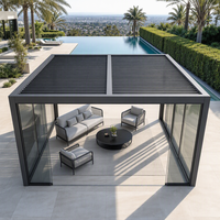 Gazebo motorisé en aluminium, design évolutif, résistant au vent, pour maison intelligente, adapté aux espaces de vie extérieurs en évolution