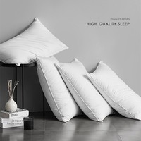 Oreiller d'hôtel en gros, garnissage en fibres de coton 45x75cm, tissu en coton 200TC, emballé sous vide, doux, taille personnalisée, oreiller de sommeil