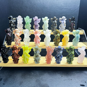 หินบำบัดขายส่ง คริสตัลธรรมชาติ งานฝีมือทำมือ โมสอาเกตแกะสลักรูปนางฟ้า คริสตัลทูหยงแกะสลักขัดเงา - Product Image 2