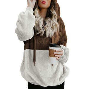 Sweat-shirt à capuche zippé en polaire Sherpa pour femme, chaud et doux, avec poche kangourou, idéal pour l'hiver - Product Image 1