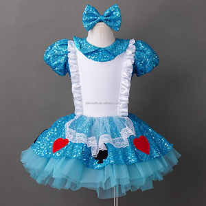 Abito da ballo romantico per <span class=keywords><strong>bambina</strong></span>, <span class=keywords><strong>tutù</strong></span> da balletto blu in pizzo per spettacoli teatrali, abito da ballo romantico per <span class=keywords><strong>bambina</strong></span> - Product Image 1