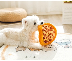 Giocattolo per Cani a Forma di Pizza Gialla 26cm Personalizzabile all'Ingrosso Giocattolo Peluche Interattivo Sonoro per Cani - Product Image 5
