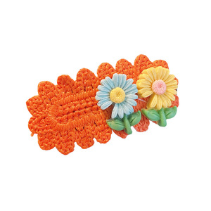 Décoration de cheveux de mode mignonne pince à cheveux au crochet faite à la main avec des épingles à cheveux de bébé de fleur de marguerite <span class=keywords><strong>Barrette</strong></span> à tricoter pour les petites filles enfants - Product Image 6