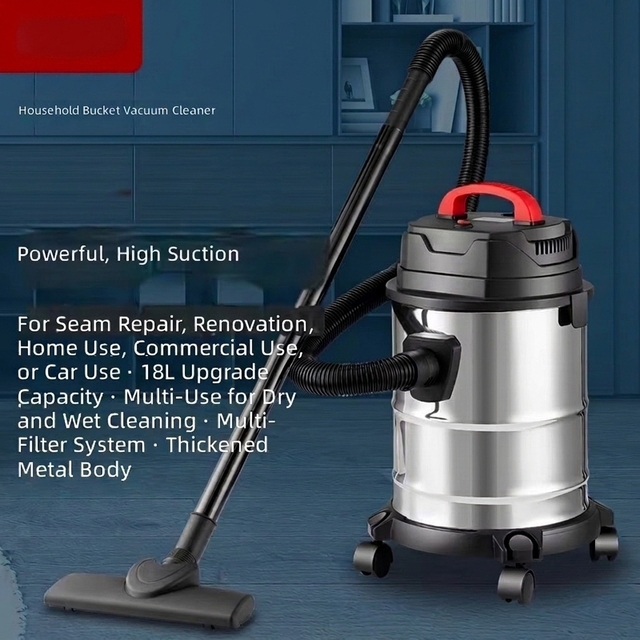 Stainless Steel Wet Dry Vacuum Cleaner 30L,Heavy Duty 1200W Industrial Home Cleaning for Carpet Floor Car Garage