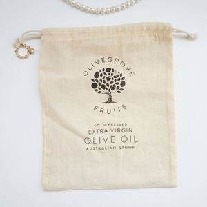Sac écologique pour produits frais en coton biologique, sac de rangement alimentaire en gaze de coton 100% avec cordon de serrage, impression de logo personnalisée, service OEM - Product Image 6