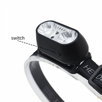 Linterna Frontal Recargable de 3 LED con Iones de Litio, Súper Brillante, Haz de Luz Ajustable, Sensor de Movimiento Manos Libres, para Camping, Senderismo, Correr, Pesca