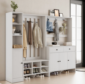 Organizadores de Zapatos con Armario y Perchero, Mueble Zapatero de <span class=keywords><strong>20</strong></span> Pares con Cajones para Entrada - Product Image 1