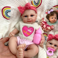 30 cm Handgefertigte Lebensechte Baby-Puppe aus Vollsilikon mit Beweglichen Gliedmaßen, Waschbar, Anatomisch Korrekt, Neugeborenes Mädchen mit Haaren