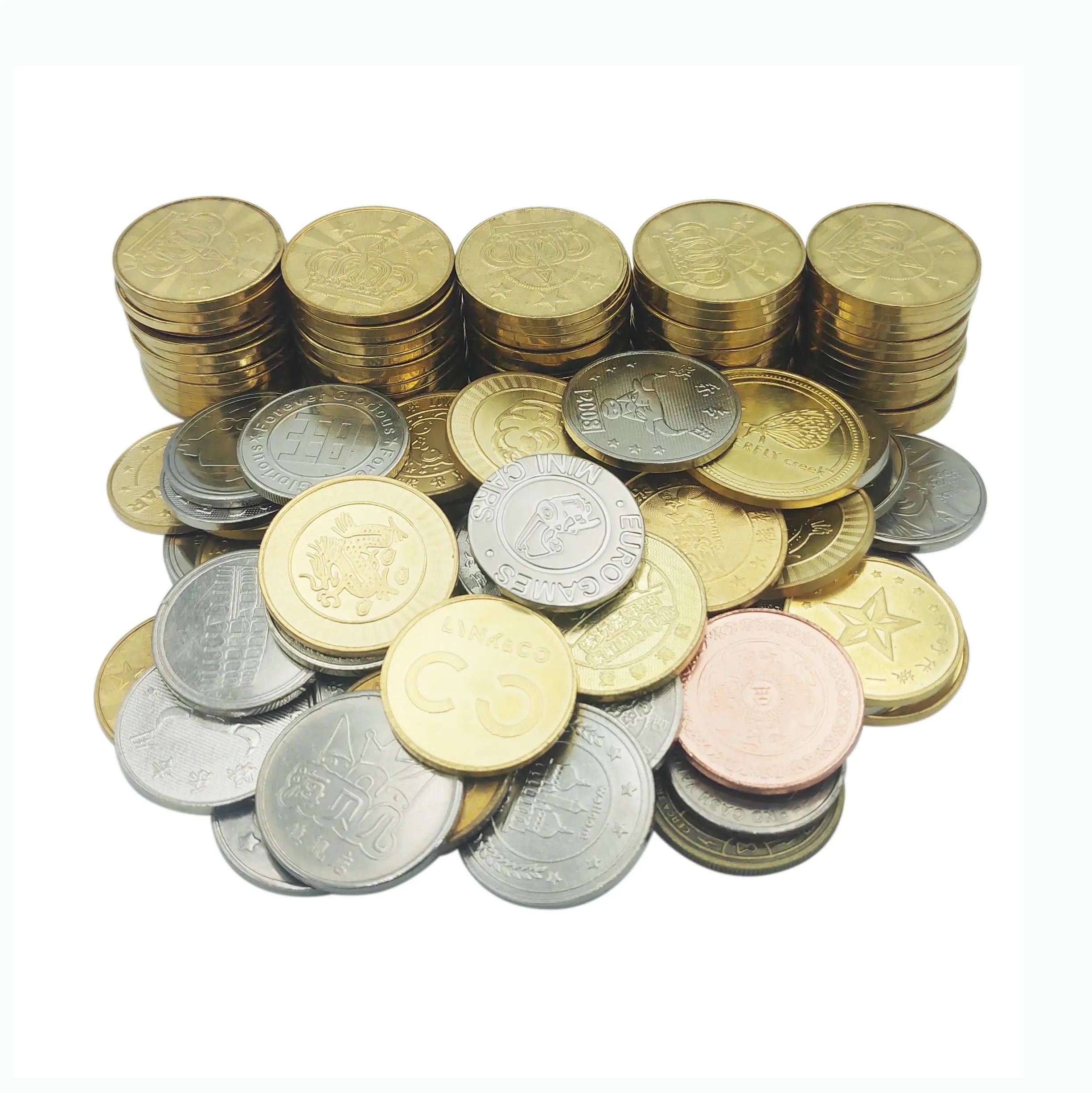 ขายส่งที่กำหนดเองซักรีดสนุกเกมโลหะเหรียญดำเนินการเครื่องหยอดเหรียญ Token อาเขตเกม Token เหรียญ