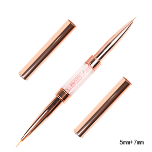 แปรงไลเนอร์สำหรับตกแต่งเล็บแบบสองหัว ด้ามจับสีโรสโกลด์ ขนไนลอนสังเคราะห์ สำหรับวาดเส้นเล็กๆ สำหรับงานศิลปะบนเล็บและงานฝีมือทำเล็บ - Product Image 4