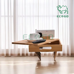 <span class=keywords><strong>Plateau</strong></span> d'accoudoir de canapé avec boîte de rangement, table de canapé en bambou avec dessus de table <span class=keywords><strong>pivotant</strong></span> à <span class=keywords><strong>360</strong></span> degrés et support de téléphone portable, réglable - Product Image 3