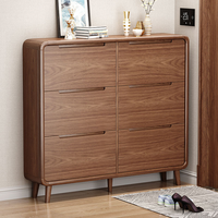 Meuble à chaussures moderne en bois de noyer avec tiroirs basculants, organisateur de rangement pour chaussures mince et haut, gain de place, convertible pour salon