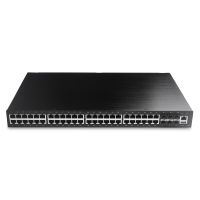 Switch Ethernet OEM/ODM de Fábrica con 6 Puertos SFP+ de 10G + 48 Puertos RJ45 de 1000M, Switch de Fibra para Sistemas de Empresas y Fábricas