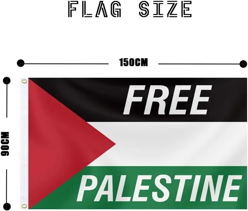 Snelle Levering Gratis Palestijnse Vlag 5x3ft Custom Land Logo Vlaggen 3X5 Ft Polyester Stof Palestijnse Vlag