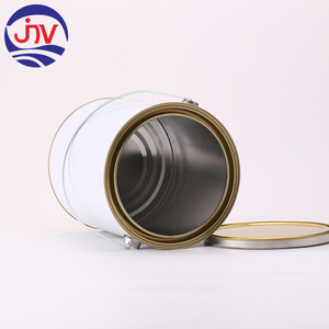 Bidon de peinture métallique rond de 4 L avec poignée et couvercle, antirouille, étanche, recyclable, impression personnalisable - Product Image 2