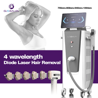 Machine professionnelle d'épilation au laser sans douleur avec 6 têtes interchangeables, 2000W, écran tactile de 12 pouces pour toutes les parties du corps