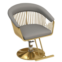 Chaise de coiffure en cuir de vente chaude chaise de barbier de salon de base ronde en argent