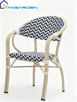 Ensemble de table basse et chaises en rotin pour jardin et cour, durable, minimaliste, moderne, tout en aluminium, imperméable, empilable, pour le loisir