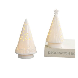 Máy tính để bàn nhỏ gốm giáng sinh trang trí cây LED thắp sáng cây gốm - Product Image 6