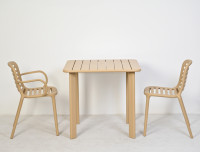 Table de salle à manger carrée blanche moderne pour restaurant, jardin et terrasse, vente en gros directe usine