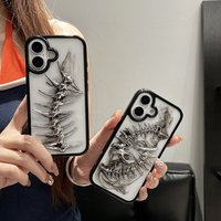 Coque de téléphone en acrylique effet ombré et os de poisson, en époxy, style artistique, vente en gros d'usine pour iPhone 17 18 Pro Max 16 15 14 Plus