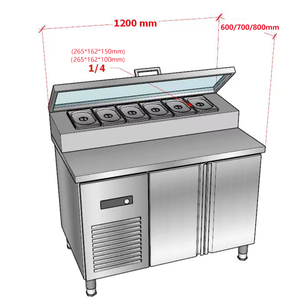 Mesa Refrigerada para Preparação de Pizza 110V 220V, Expositor de Salada, Refrigerador para Preparação de Sanduíches, Equipamento de Refrigeração Personalizado - Product Image 2