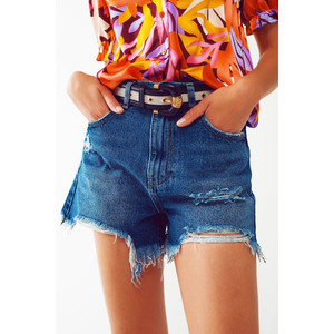 Jeans Cortos Desgastados en Lavado Medio - Product Image 6