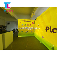 Offres Spéciales personnalisé LED Table bureau salon cadre en aluminium Portable publicité Tension tissu équipement d'exposition salons professionnels