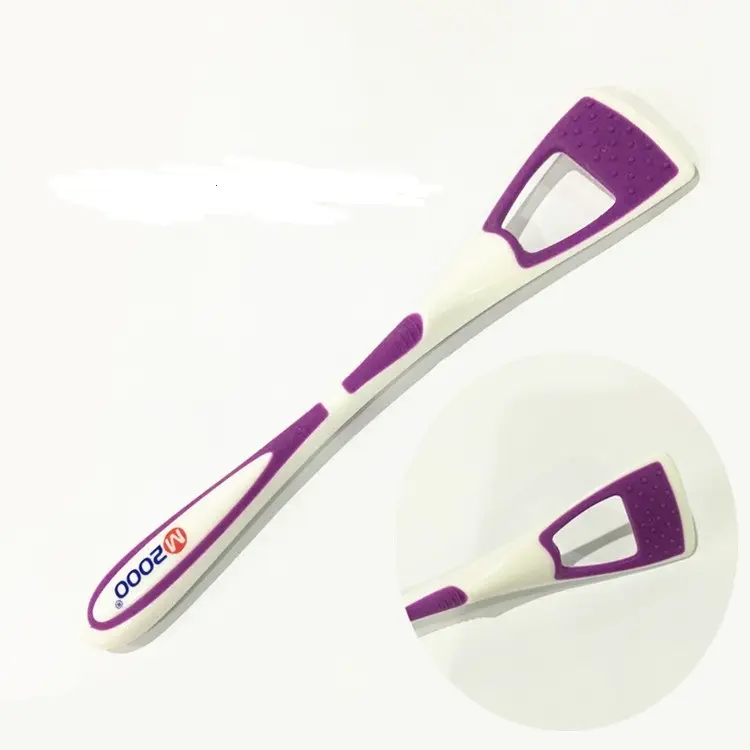Conjunto de limpeza de boca, escova de dentes adulta com limpador de língua