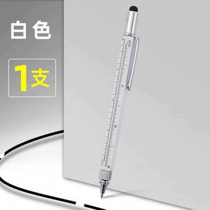 Stylo multifonctionnel 6-en-1 personnalisé avec logo, en métal, pointe bille 1,0 mm, fonction niveau d'eau et échelle cm/pouces, marque Mairun (USA) - Product Image 2