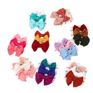 Set de 3 Diademas para Bebé Niña, Lazo Elástico de Poliéster, Estilo Europeo Americano, Venta al Por Mayor - Product Image 2