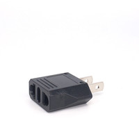 Adaptateur de prise miniature blanc noir 250V 10A en cuivre CN EU vers US 2 broches Amérique Japon petit adaptateur de prise type a