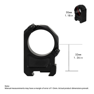 Anneaux de montage pour lunette BANGBANG en aluminium de 30 mm avec hauteur centrale de 1,26 po pour montage sur rail de 20 mm (noir) - Product Image 4